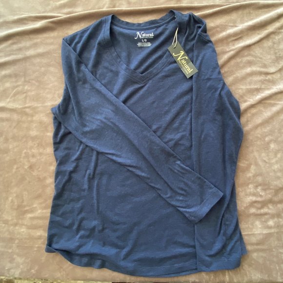 Blue Long Sleeve V-Neck - Picture 3 of 5